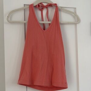 Old Navy Coral Ribbed Halter Tank Top
